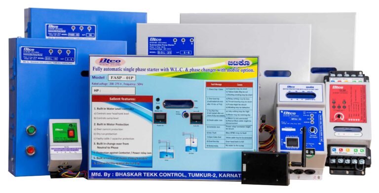 BTCO fully automatic starters with built-in single phasing protection for submersible pumps