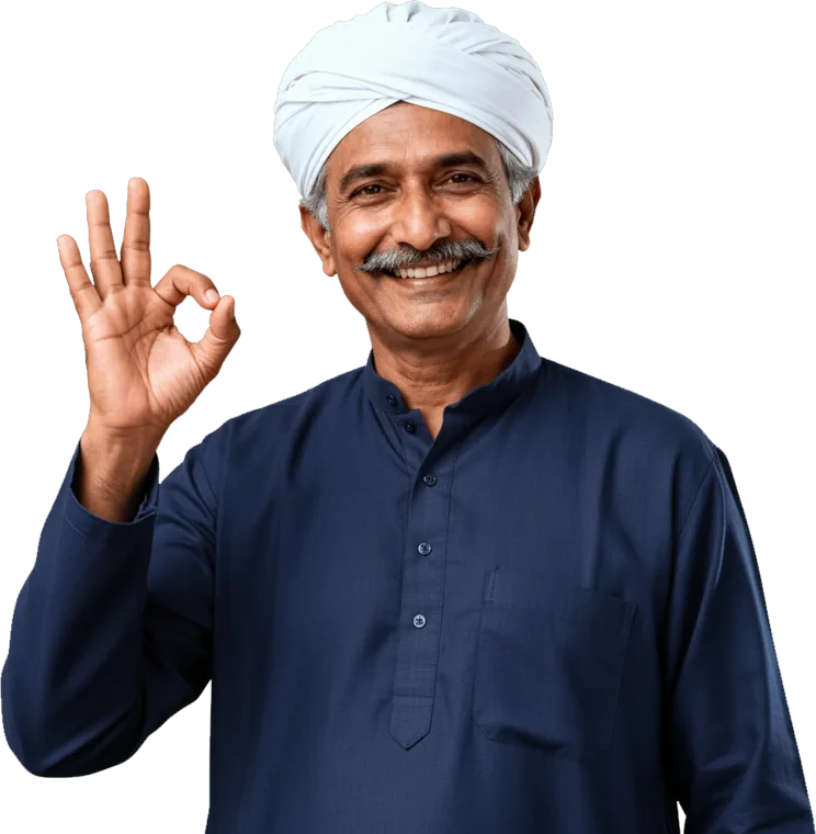 BTCO Starters brand ambassador, a farmer giving the OK sign
